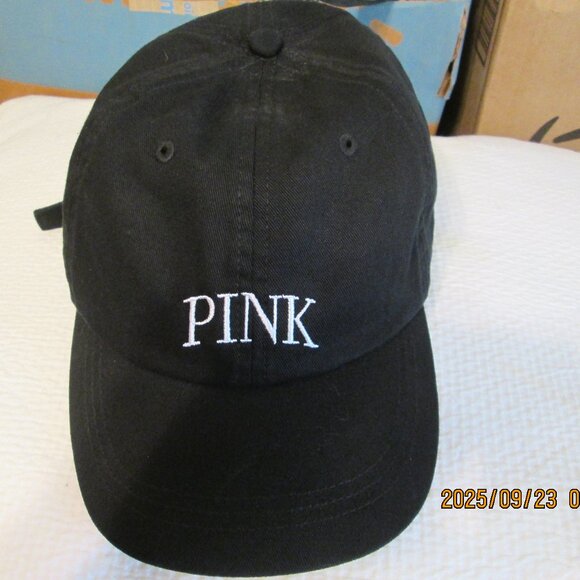 NWT PINK by Victoria's Secret Women's Black Ball Cap One Size - Picture 1 of 5